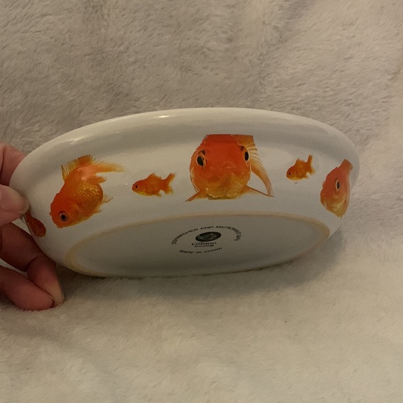 Gibson Everyday White Ceramic Oval Goldfish Relish Bowl / Dessert / Trinket Dish - Picture 3 of 4
